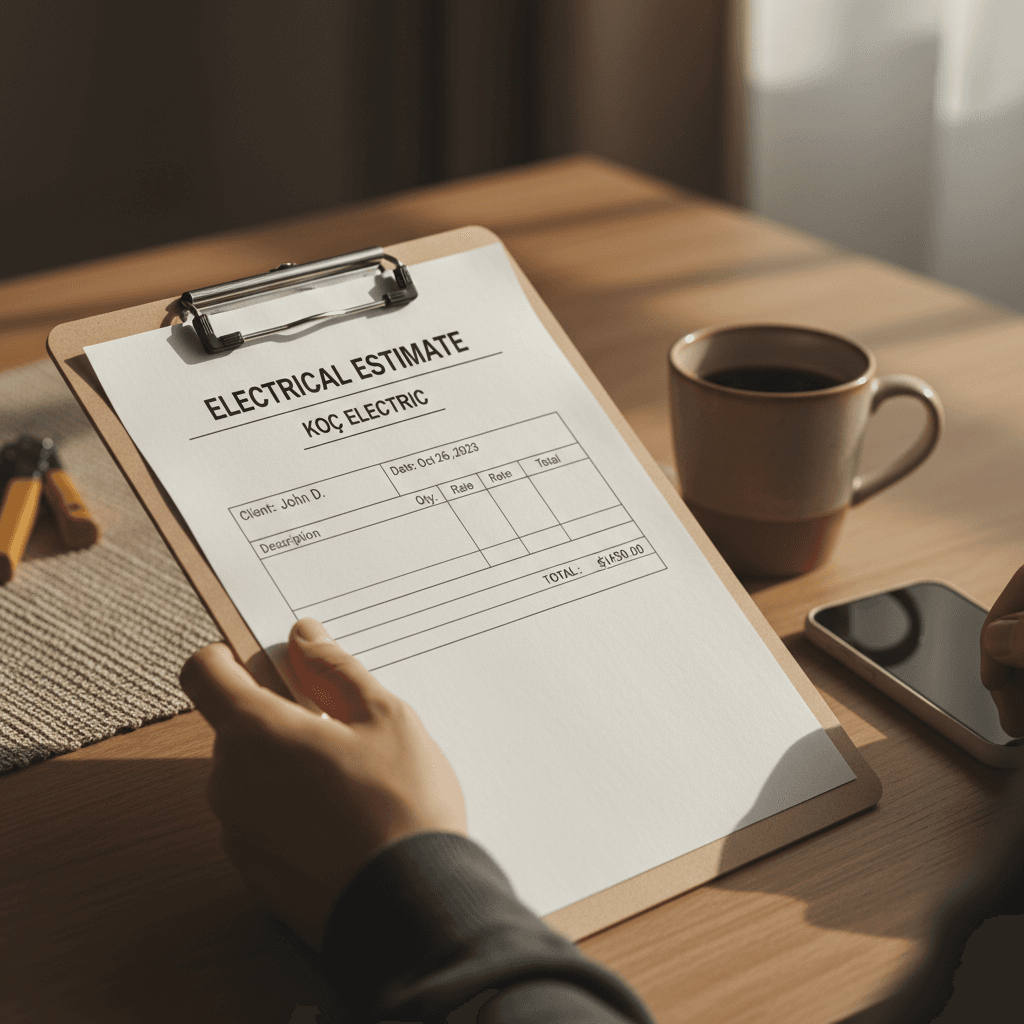 Clear electrical estimate written by hand