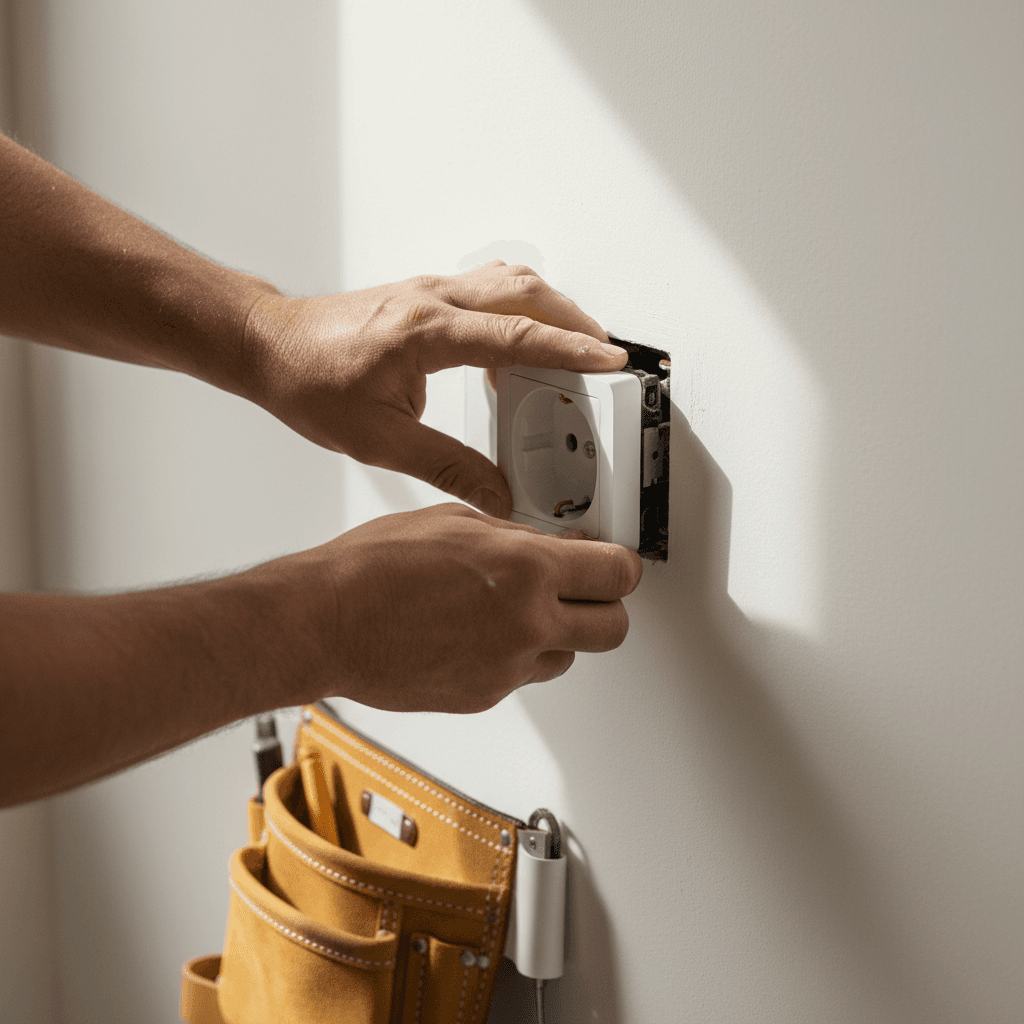 Electrical outlet installation in Istanbul home